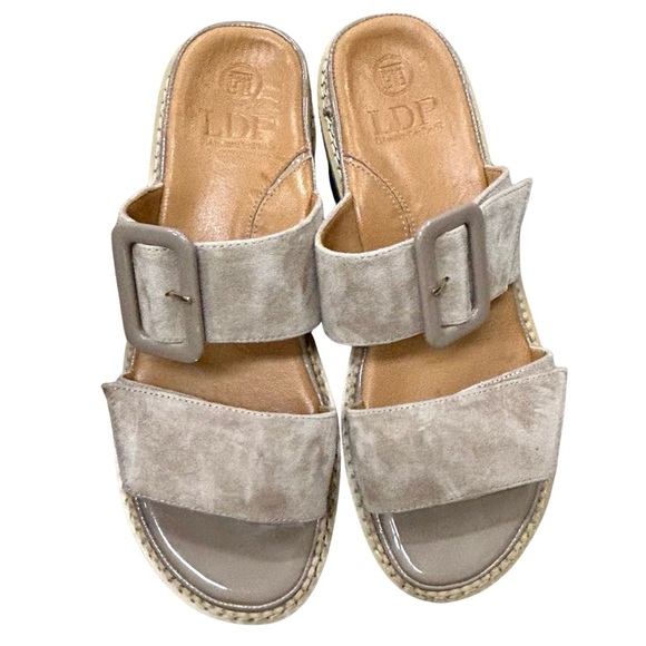 LDP Dalbir Suede Buckle Strap Sandals | Size 8.5M - Picture 1 of 10